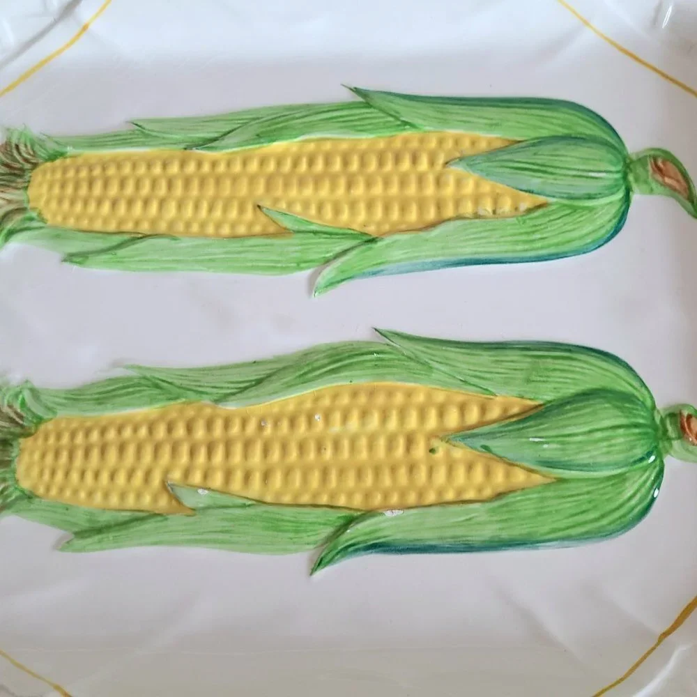 Vintage ceramic plate for corn. Made in Japan. - Picture 5 of 7